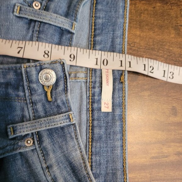 Levi's Jeans Sz 27 Skinny 711 Mid Rise Medium Light Wash Stretch Denim Western - Picture 9 of 12